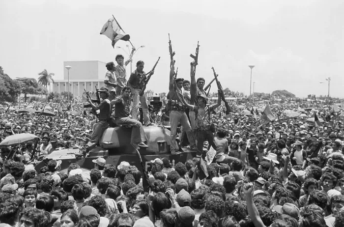 Framed Print : Sandinistas Celebrate Framed Print : Sandinistas Celebrate