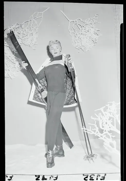 Framed Print : Sandu Scott Modeling a Ski Outfit Framed Print : Sandu Scott Modeling a Ski Outfit