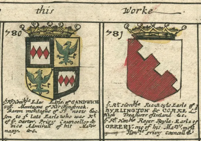 Framed Print : Sandwich and Burlington Coat of arms 17th century Framed Print : Sandwich and Burlington Coat of arms 17th century