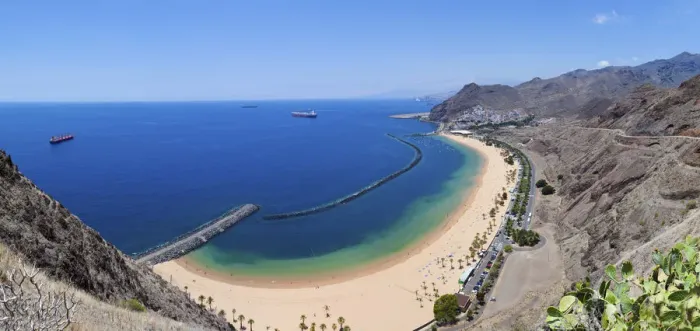 Framed Print : The sandy beach of Playa de las Teresitas, birds eye view, San Andres, La Montanita, Tenerife, Canary Islands, Spain Framed Print : The sandy beach of Playa de las Teresitas, birds eye view, San Andres, La Montanita, Tenerife, Canary Islands, Spain