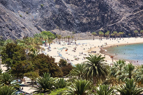 The sandy beach of Playa de las Teresitas, San Andres, La Montanita, Tenerife, Canary Islands, Spain