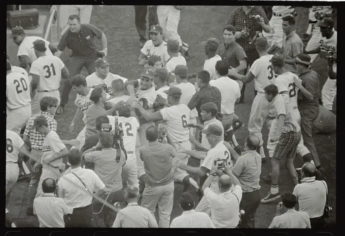 Framed Print : Sandy Koufax Accepting Congratulations from Teammates Framed Print : Sandy Koufax Accepting Congratulations from Teammates
