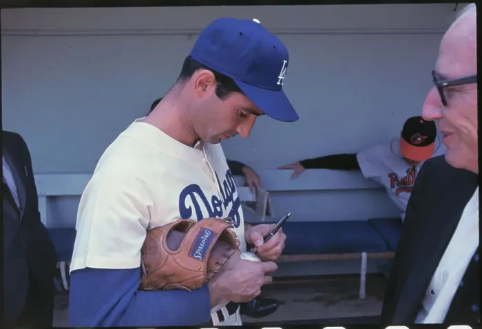 Framed Print : Sandy Koufax Signing Baseball
