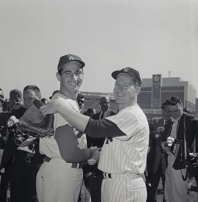 Framed Print : Sandy Koufax and Whitey Ford Shaking Hands Framed Print : Sandy Koufax and Whitey Ford Shaking Hands