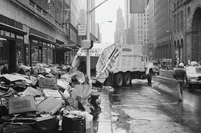 Framed Print : Sanitation Trucks Collecting Garbage Framed Print : Sanitation Trucks Collecting Garbage