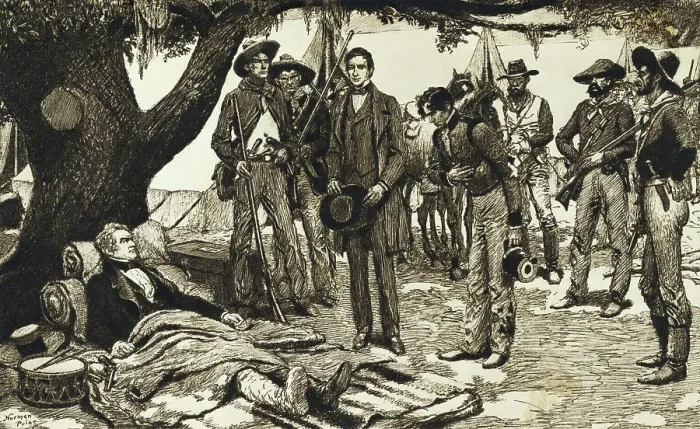 Framed Print : Santa Anna Being Presented to Sam Houston Framed Print : Santa Anna Being Presented to Sam Houston