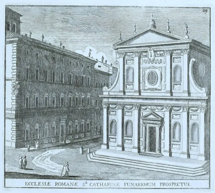 Framed Print : Santa Caterina dei Funari is a church in Rome. It was built in its present form in the 16th century, historical Rome, Italy, digital reproduction of an original 17th century painting, original date unknown Framed Print : Santa Caterina dei Funari is a church in Rome. It was built in its present form in the 16th century, historical Rome, Italy, digital reproduction of an original 17th century painting, original date unknown