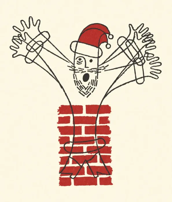 Framed Print : Santa Claus in a Chimney