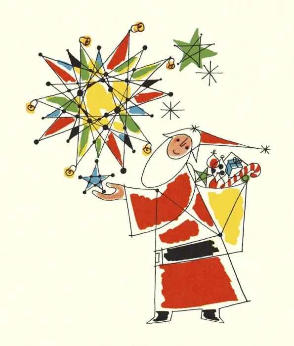 Framed Print : Santa Claus and a Large Star Framed Print : Santa Claus and a Large Star
