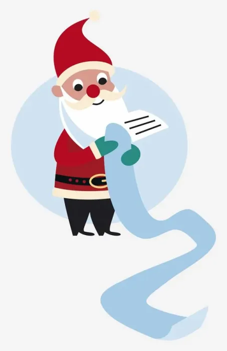 Framed Print : Santa Claus with a long wish list Framed Print : Santa Claus with a long wish list