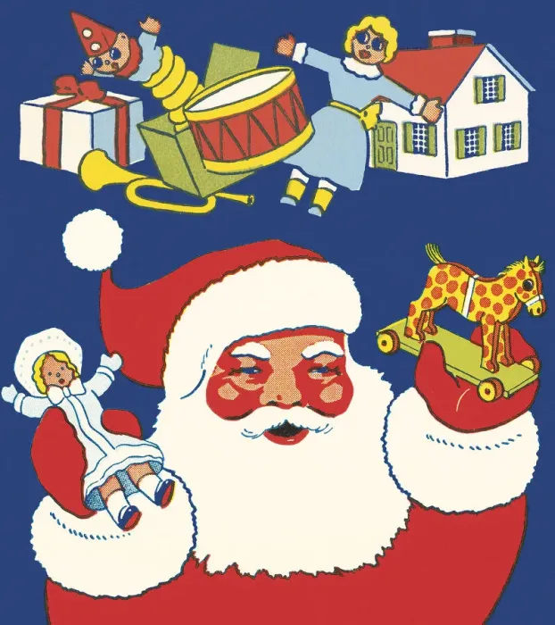 Framed Print : Santa Claus and Toys Framed Print : Santa Claus and Toys