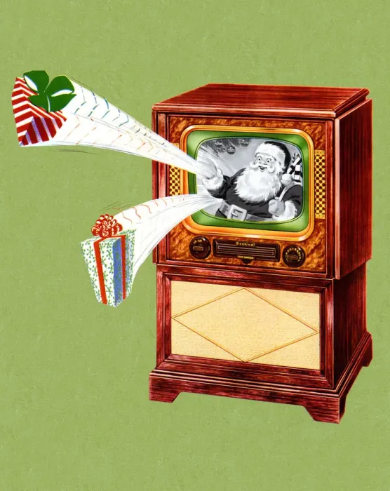 Framed Print : Santa Claus on TV Framed Print : Santa Claus on TV
