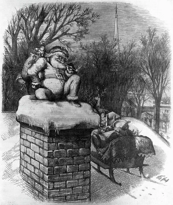 Framed Print : Santa Claus Waiting On The Roof Framed Print : Santa Claus Waiting On The Roof