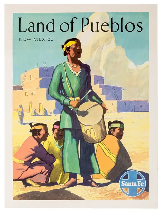 Framed Print : Santa Fe Pueblo Poster Framed Print : Santa Fe Pueblo Poster