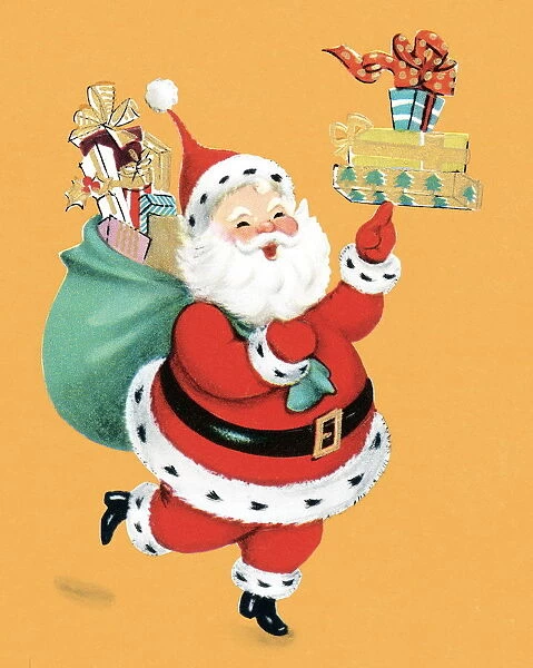 Santa with gifts. http: /  / csaimages.com / images / istockprofile / csa_vector_dsp.jpg