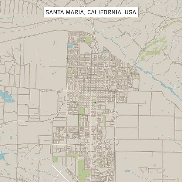Santa Maria California US City Street Map