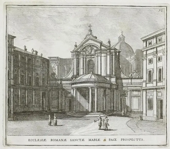 Framed Print : Santa Maria della Pace is a church in Rome. It is also a title church of the Roman Catholic Church and convent church of Brazilian religious sisters, historic Rome, Italy, digital reproduction of an original 17th century original Framed Print : Santa Maria della Pace is a church in Rome. It is also a title church of the Roman Catholic Church and convent church of Brazilian religious sisters, historic Rome, Italy, digital reproduction of an original 17th century original