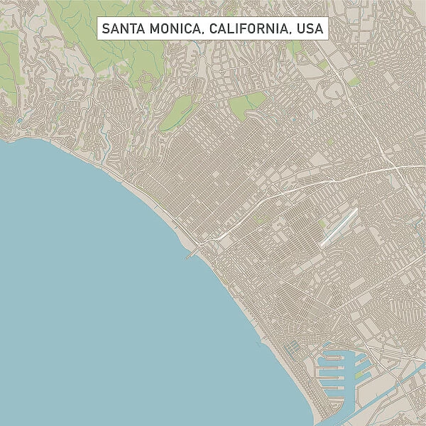 Santa Monica California US City Street Map