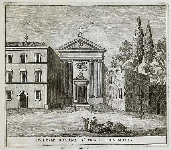 Santa Prisca is a church in Rome. It is one of the oldest titular churches in the city as well as an oratory of the Augustinian Hermits and a station church, historic Rome, Italy, digital reproduction of a 17th century original