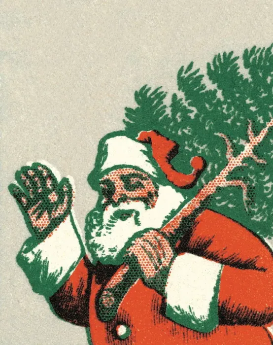 Framed Print : Santa with tree Framed Print : Santa with tree