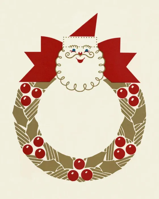 Framed Print : Santa Wreath Framed Print : Santa Wreath