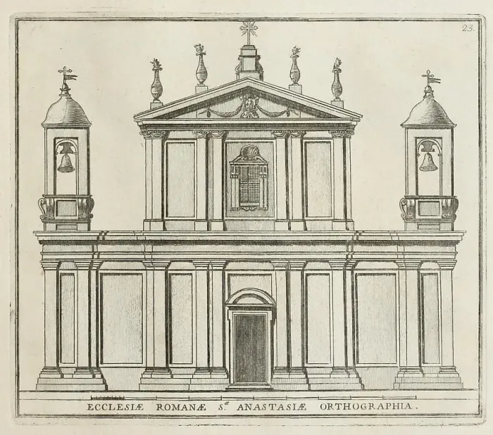 Framed Print : Sant'Anastasia al Palatino, Basilica di Sant'Anastasia al Palatino, The first early Christian church, founded as early as the 4th century, was a papal station church and title church of the Roman Catholic Church, historical view of (1779)