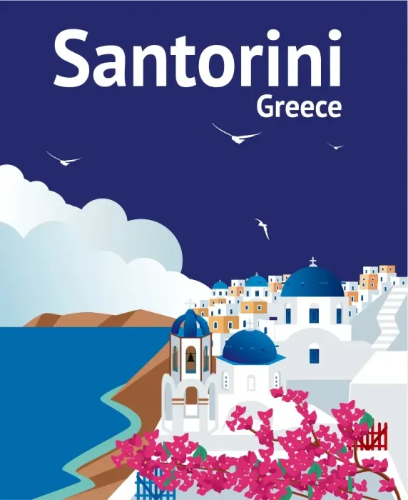 Framed Print : Santorini. Vector Santorini Framed Print : Santorini. Vector Santorini