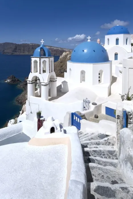 Framed Print : Santorini town stairs Framed Print : Santorini town stairs
