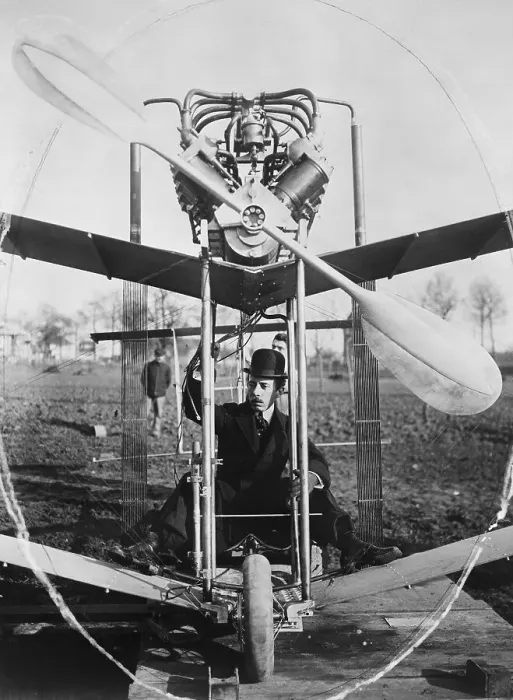 Framed Print : Santos-Dumont In His Plane, 1907 Framed Print : Santos-Dumont In His Plane, 1907