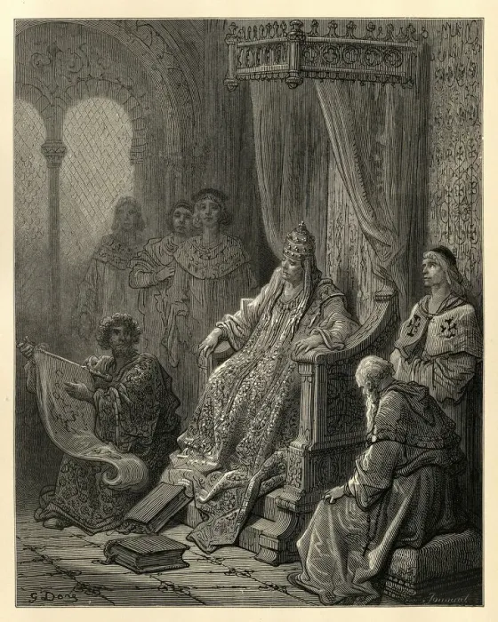 Framed Print : Sanuti showing maps of the East to Pope John XXII Framed Print : Sanuti showing maps of the East to Pope John XXII