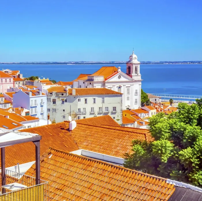 Framed Print : Sao de Vincente de Fora Monastery and Church Portas do Sol at Alfama, Lisbon, Portugal