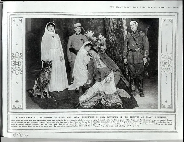Framed Print : Sarah Bernhardt Plays Soldier on Stage Framed Print : Sarah Bernhardt Plays Soldier on Stage