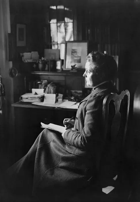 Framed Print : Sarah Orne Jewett Writing in Chair Framed Print : Sarah Orne Jewett Writing in Chair