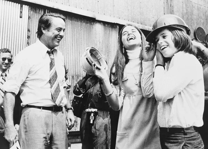 Framed Print : Sargent Shriver and Children Laughing