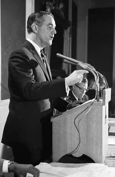 Framed Print : Sargent Shriver Gestures During Address Framed Print : Sargent Shriver Gestures During Address
