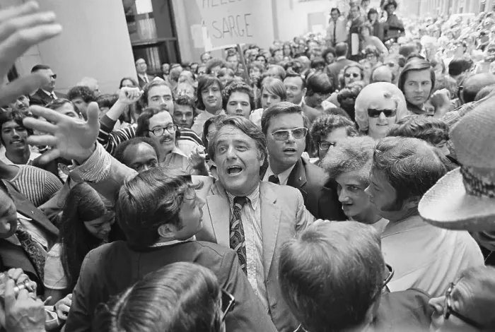 Framed Print : Sargent Shriver Greeting Supporters Framed Print : Sargent Shriver Greeting Supporters
