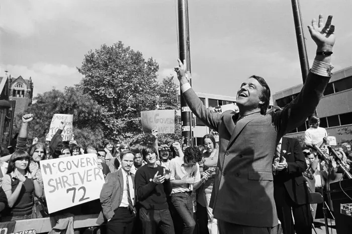 Framed Print : Sargent Shriver Waving His Arms to the Crowd Framed Print : Sargent Shriver Waving His Arms to the Crowd