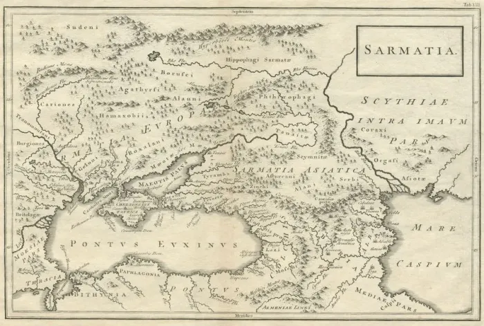 Framed Print : Sarmatia modern Ukraine and Russia 18th century 1740