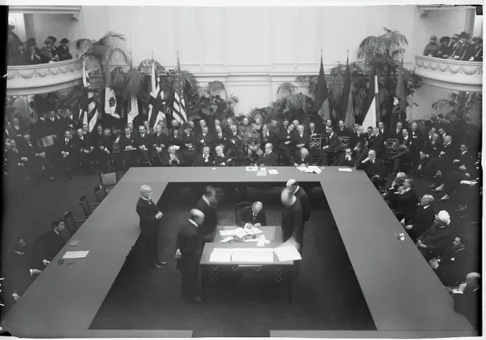 Framed Print : Sarraut Signing Armrament Treaty @ Confe Framed Print : Sarraut Signing Armrament Treaty @ Confe