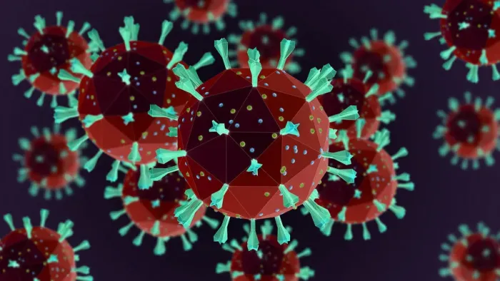 Framed Print : SARS virus, illustration Framed Print : SARS virus, illustration