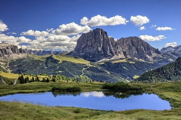 Sassolungo mountain and Gardena valley