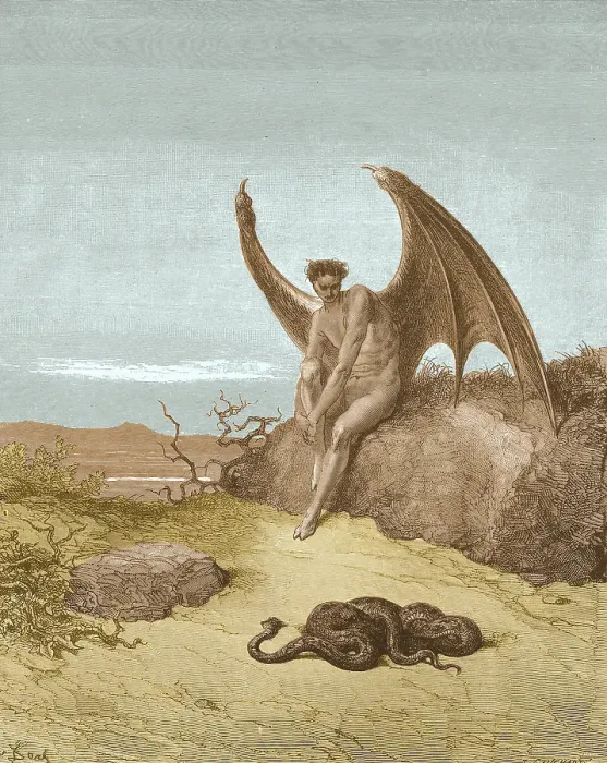 Framed Print : Satan Finding The Serpent Framed Print : Satan Finding The Serpent