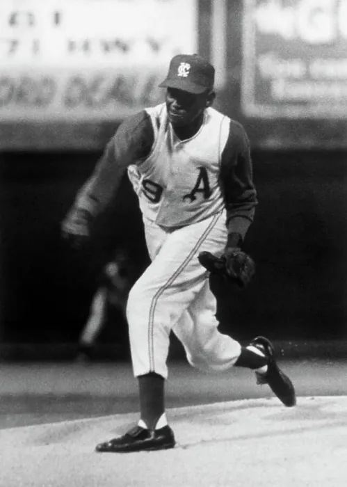 Framed Print : Satchel Paige Pitching for Kansas City Athletics