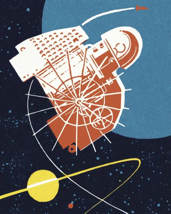Framed Print : Satellite in Outer Space