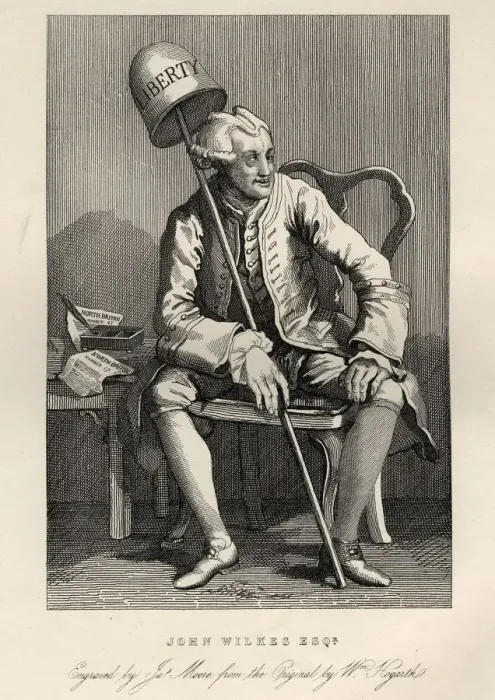 Framed Print : Satirical Portrait of John Wilkes by William Hogarth Framed Print : Satirical Portrait of John Wilkes by William Hogarth