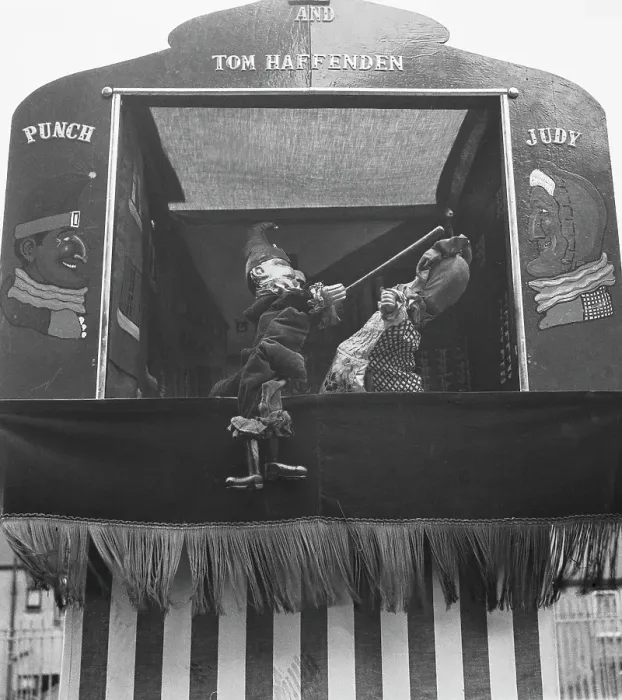 Framed Print : Satirical Punch and Judy puppet show Framed Print : Satirical Punch and Judy puppet show