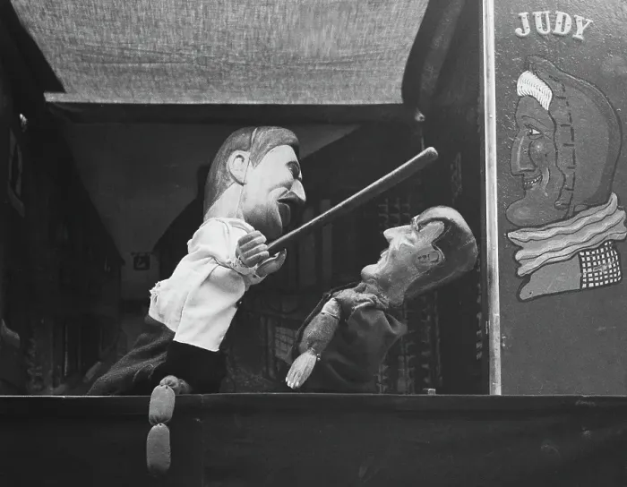 Framed Print : Satirical Puppet Show