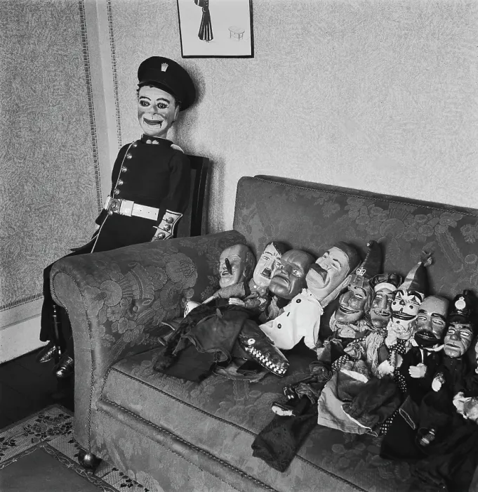 Framed Print : Satirical Puppet Show