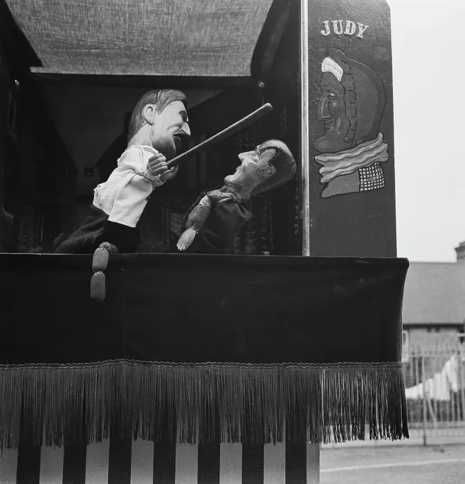 Framed Print : Satirical Puppet Show