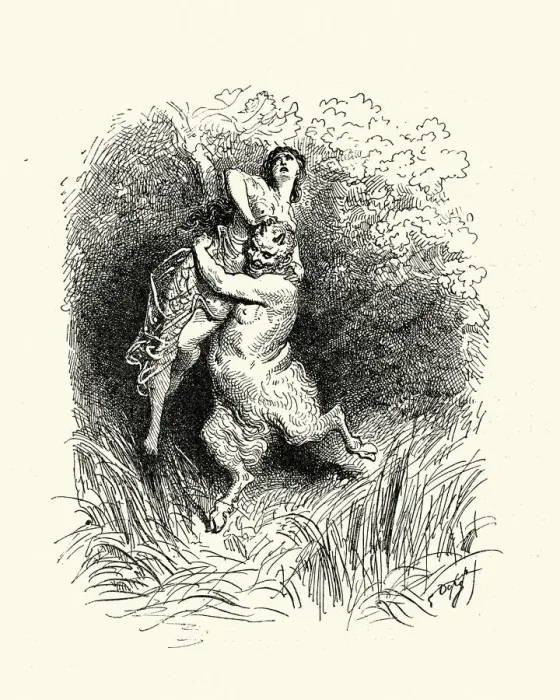 Framed Print : Satyr carrying off a young woman Framed Print : Satyr carrying off a young woman